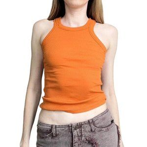 Hand-dyed Wesley from Bandier basic bronze orange tank top. Size XS.